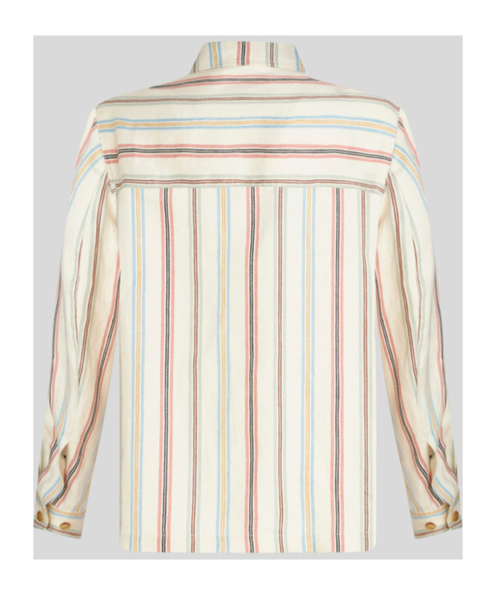Etro Striped Linen Overshirt In White