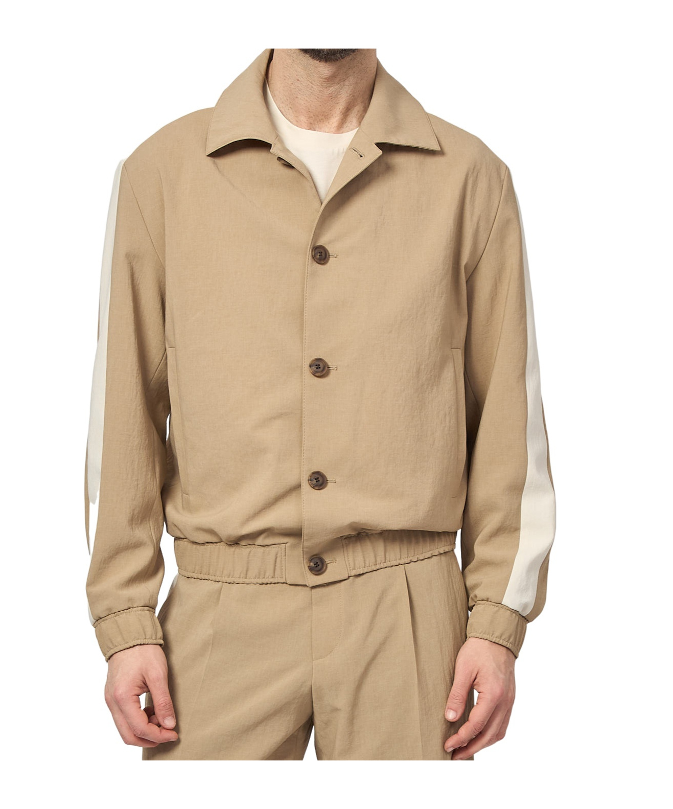 Hugo Boss Boss Beige Jacket With Buttons In Nude