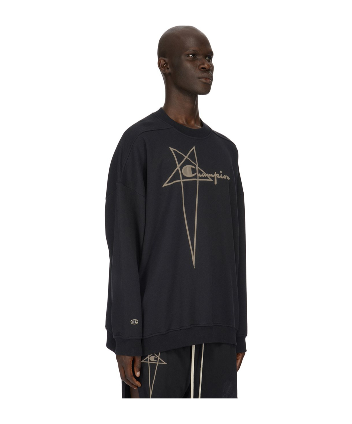 Rick Owens Logo-embroidered Sweatshirt In Black