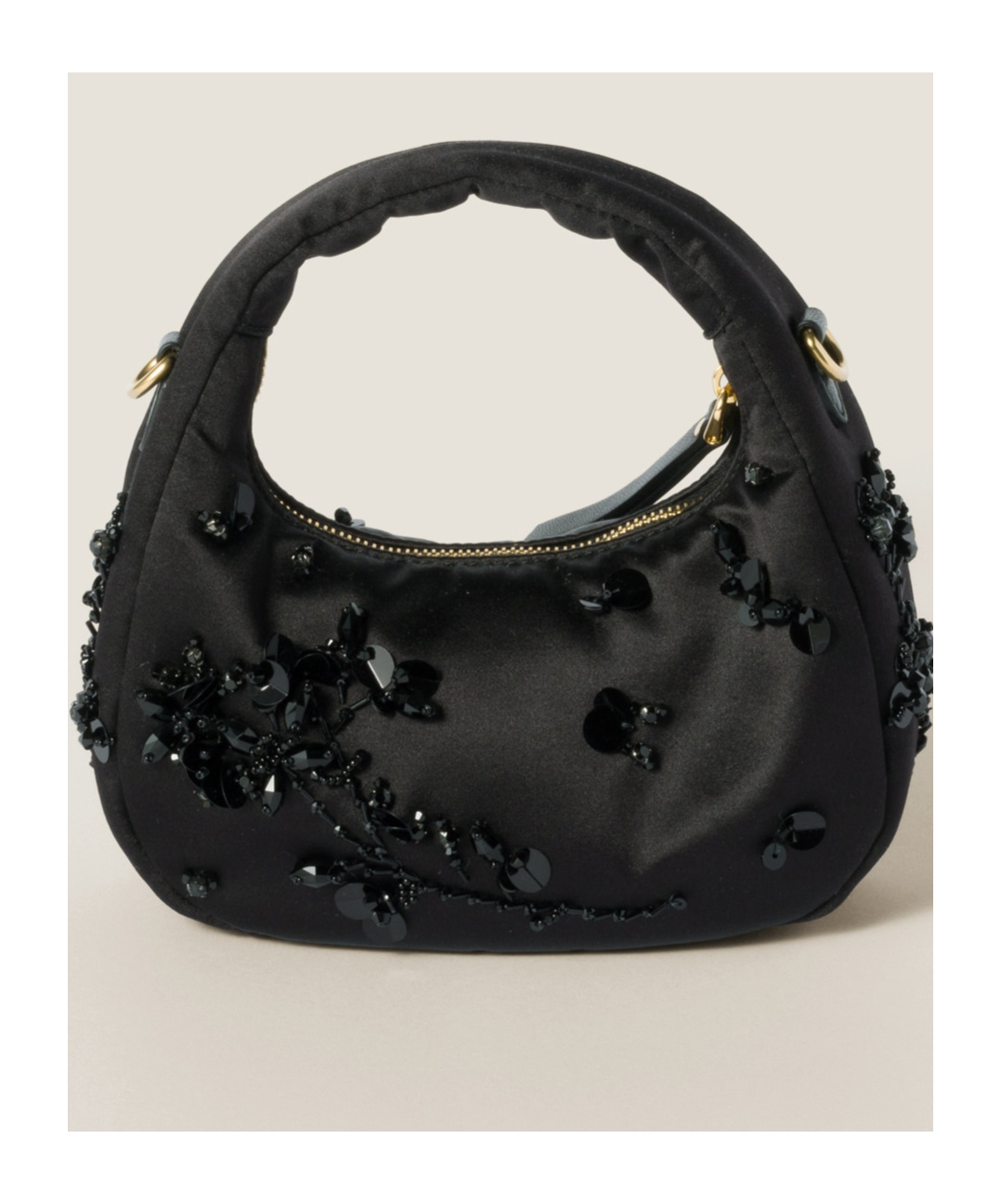 Miu Miu Embroidery Mini Bag In Black