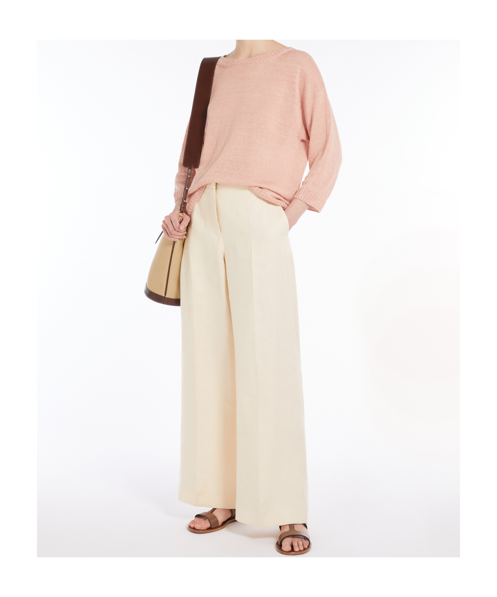 Weekend Max Mara Oversized Linen Jumper In Pink