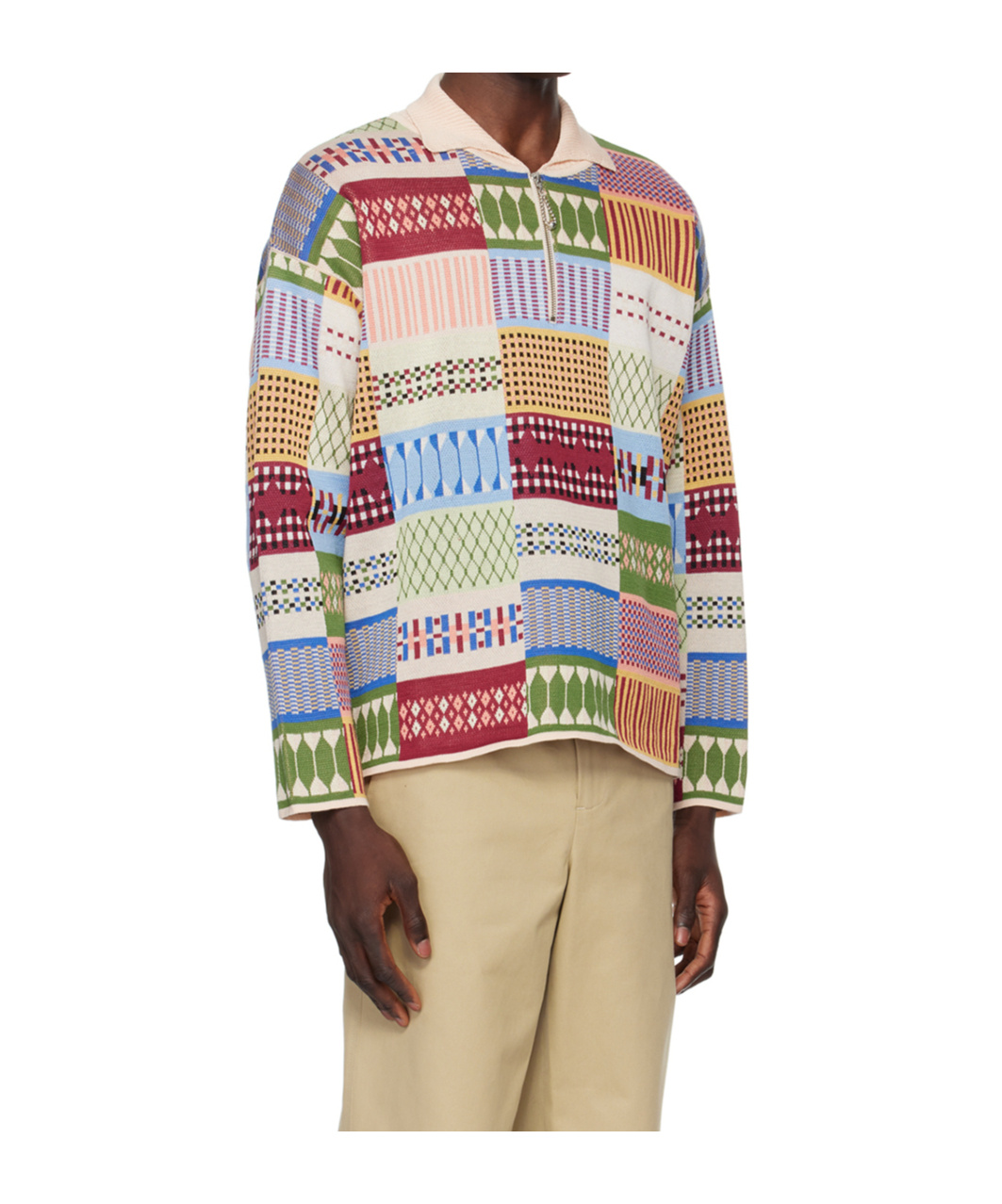 Bode Long-sleeved Polo Shirt In Nude