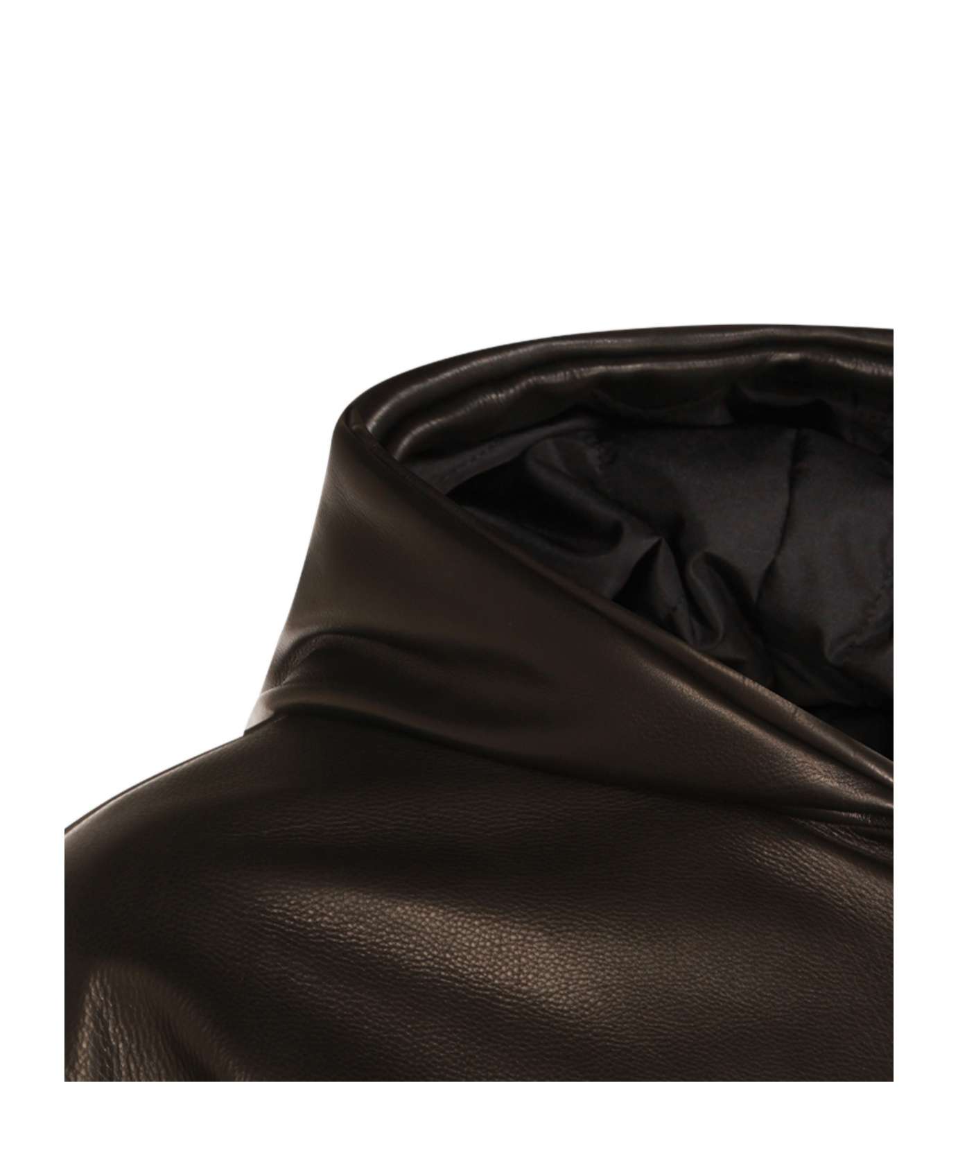 Fear Of God Hooded Leather Jacket With Ribbed Cuffs And Hem In Brown
