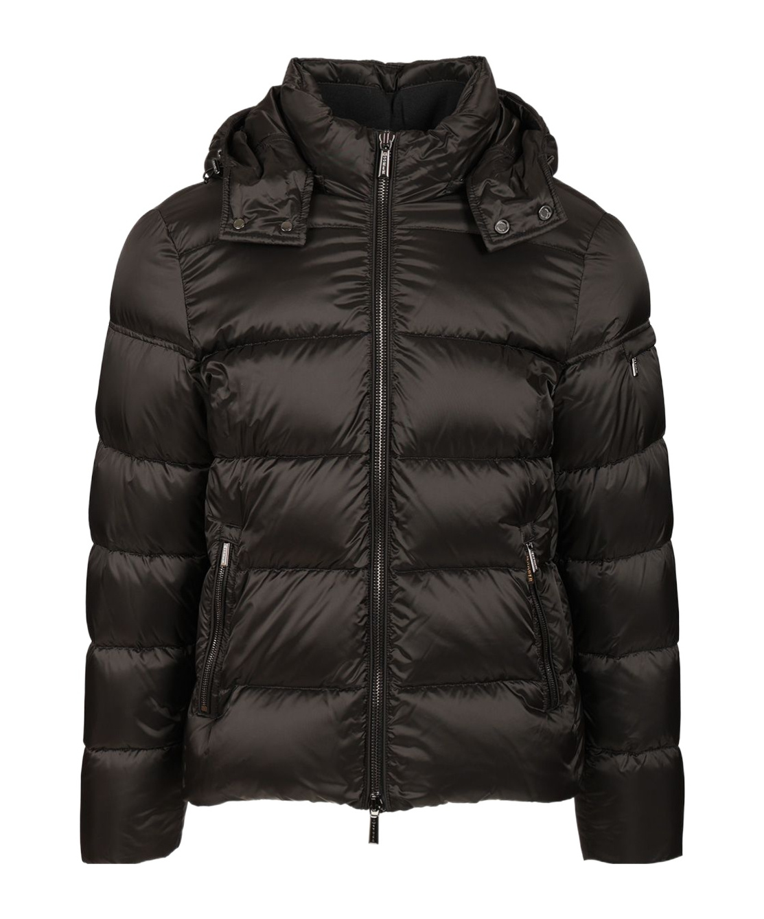 Moorer Hooded Quilted Down Jackets With Side Pockets In Black