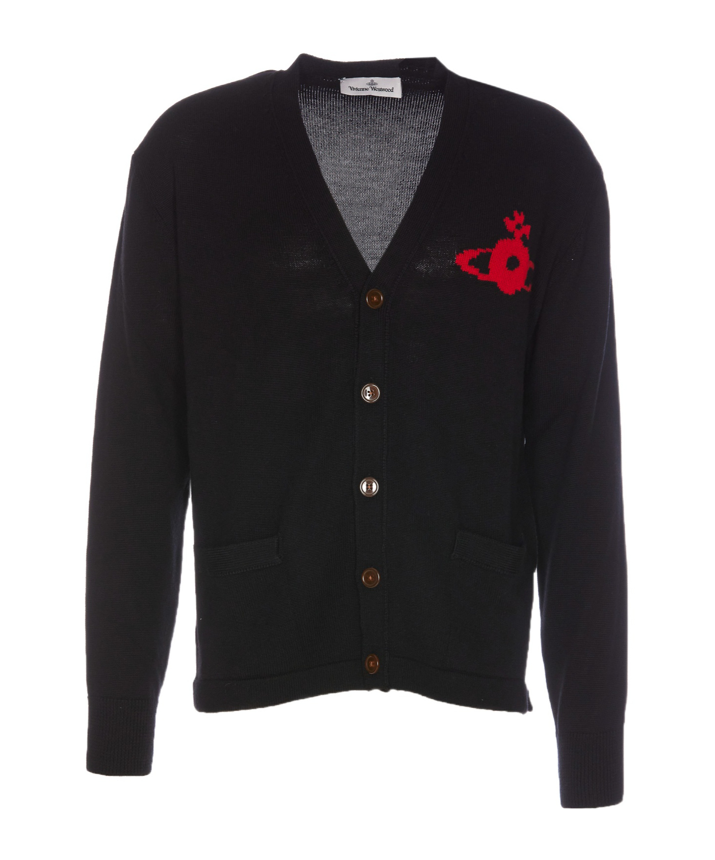 Vivienne Westwood Button-up V-neck Cardigan In Black