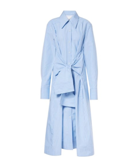 JIL SANDER PINSTRIPE COTTON SHIRT DRESS