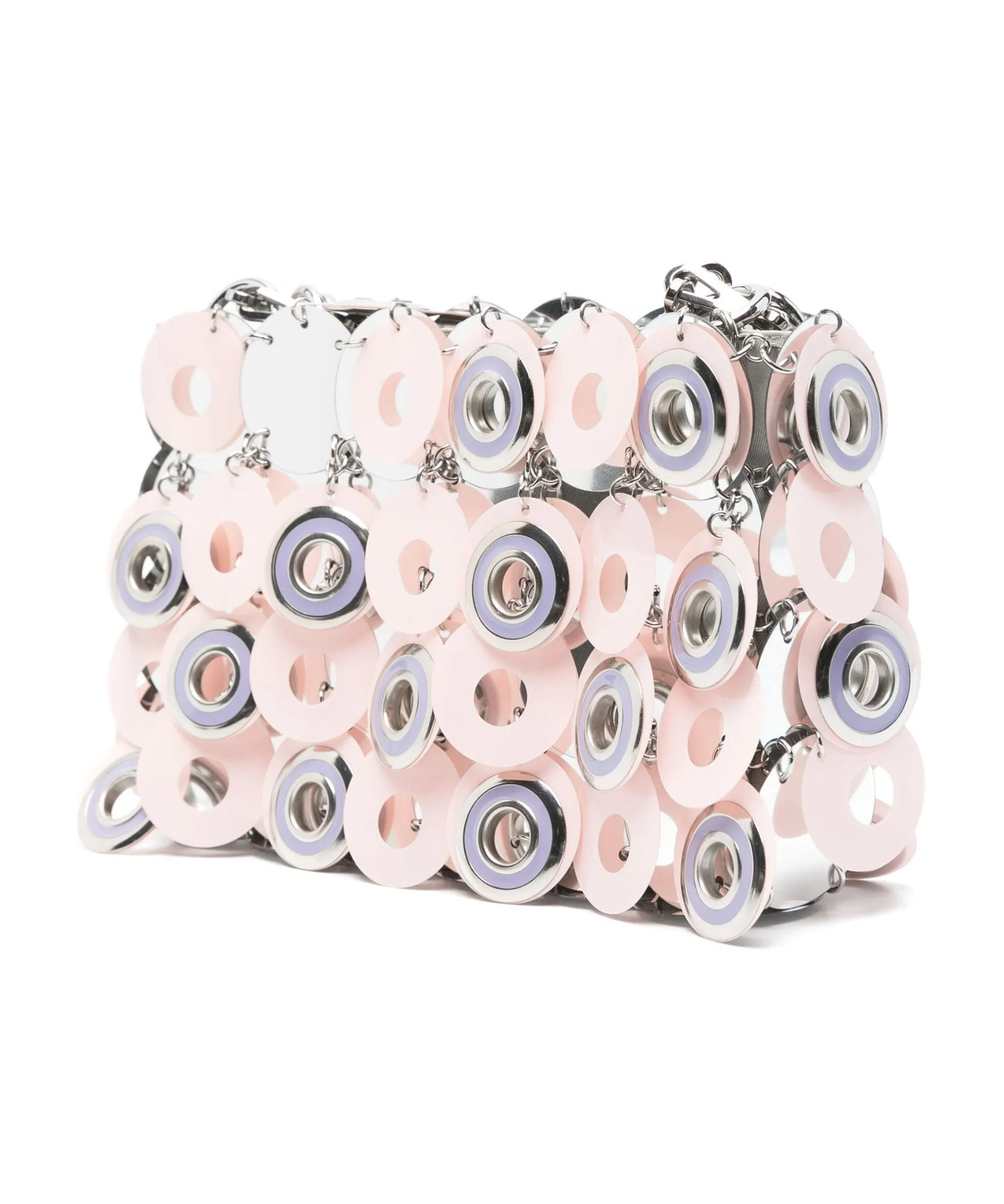 Rabanne Sparkle Discs Shoulder Bag In White
