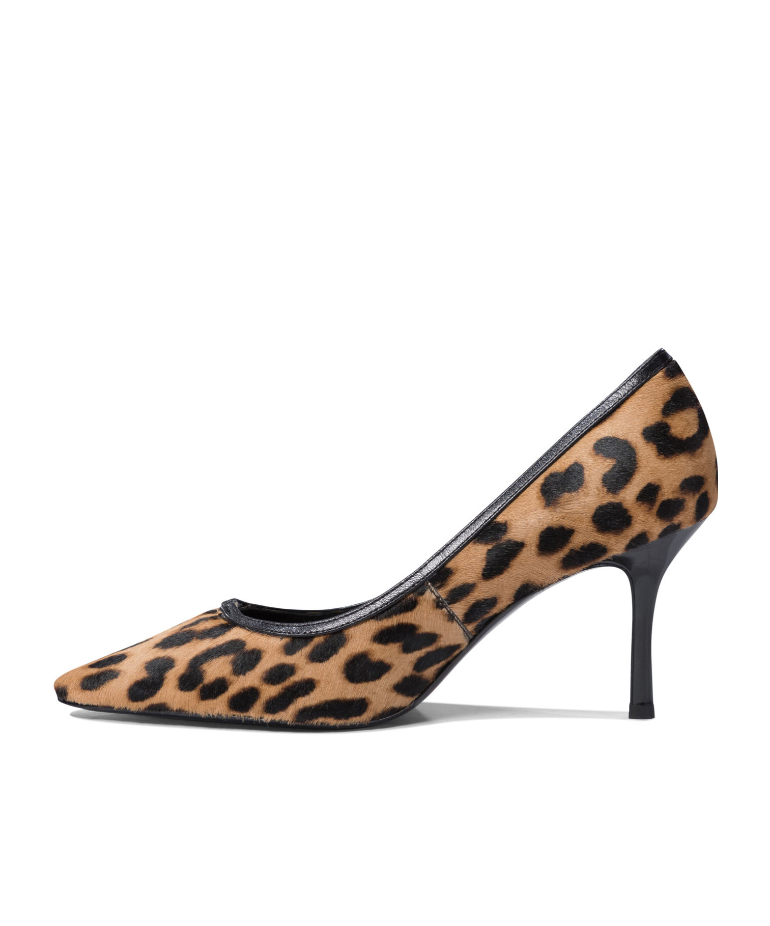 Tory Burch Double T Buckle Genuine Calf Hair Kitten Heel Pump In Black