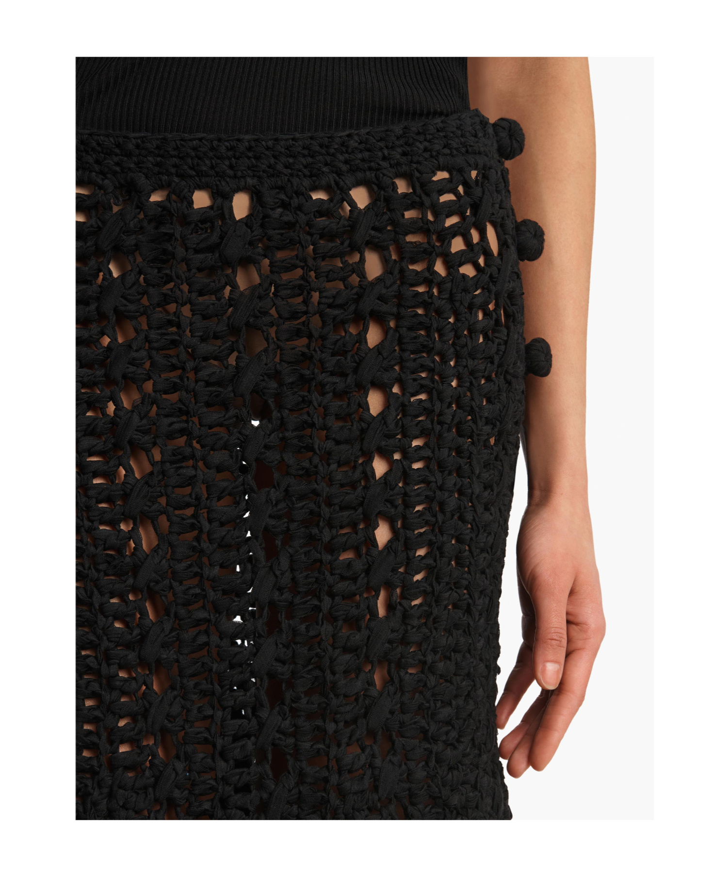 Khaite Crochet Skirt In Black