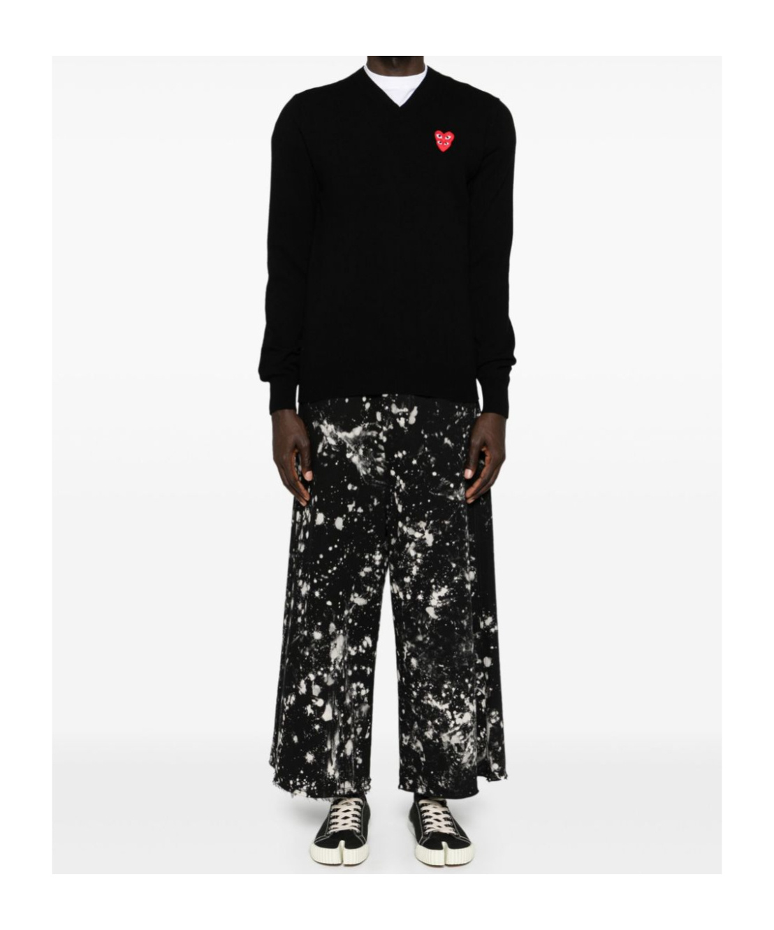 Comme Des Garçons Play Overlapping Heart Long Sleeve T-shirt In Black