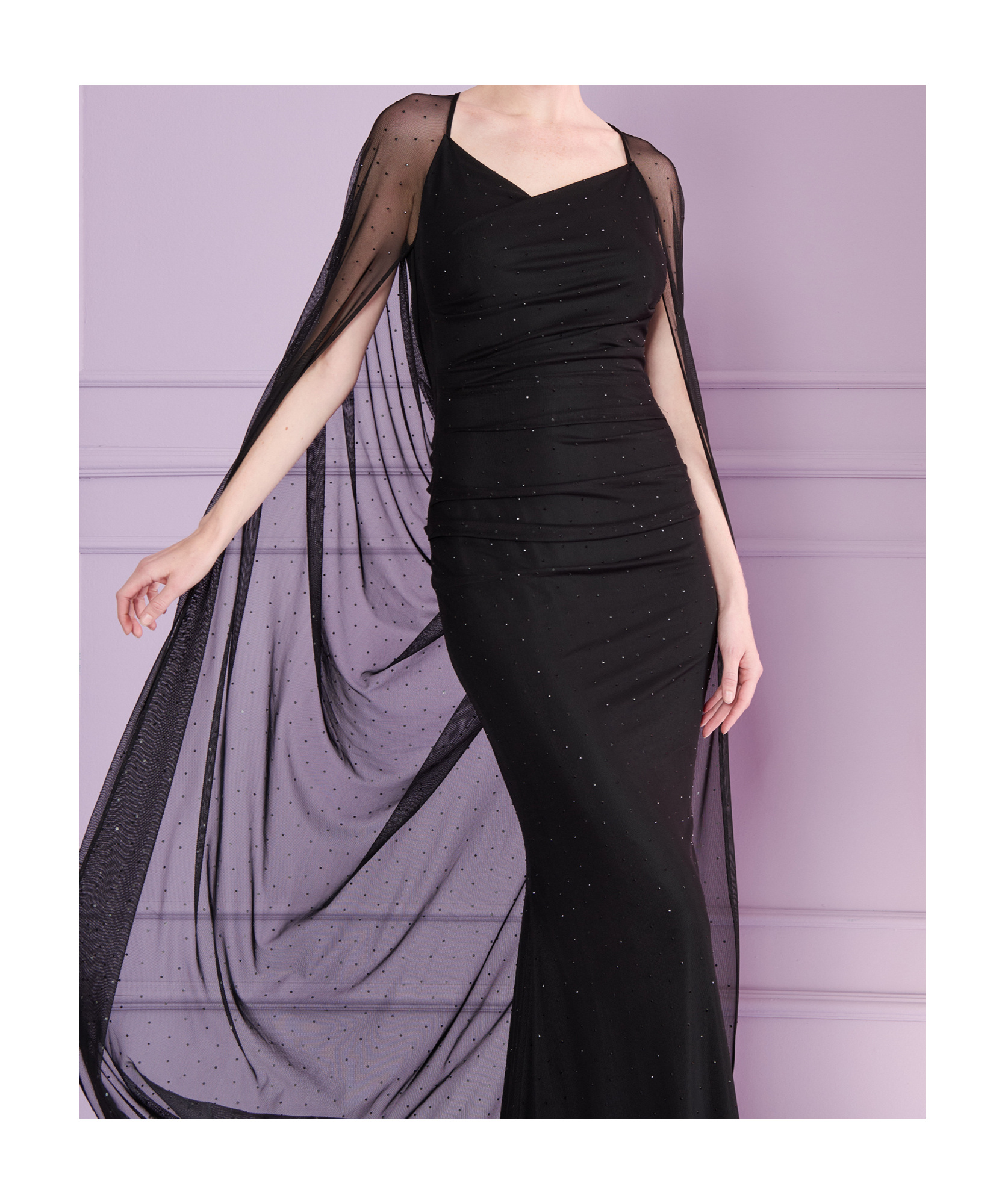 Talbot Runhof Cape Dress Dress In Black