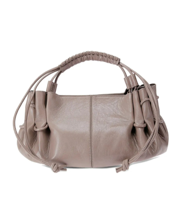 Hereu Mini Arta Braided-handle Lambskin Tote Bag In Brown