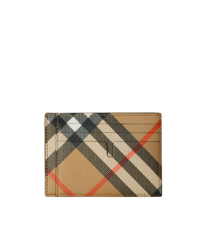 Burberry Check Pattern Card Holder With Money Clip In Multicolor
