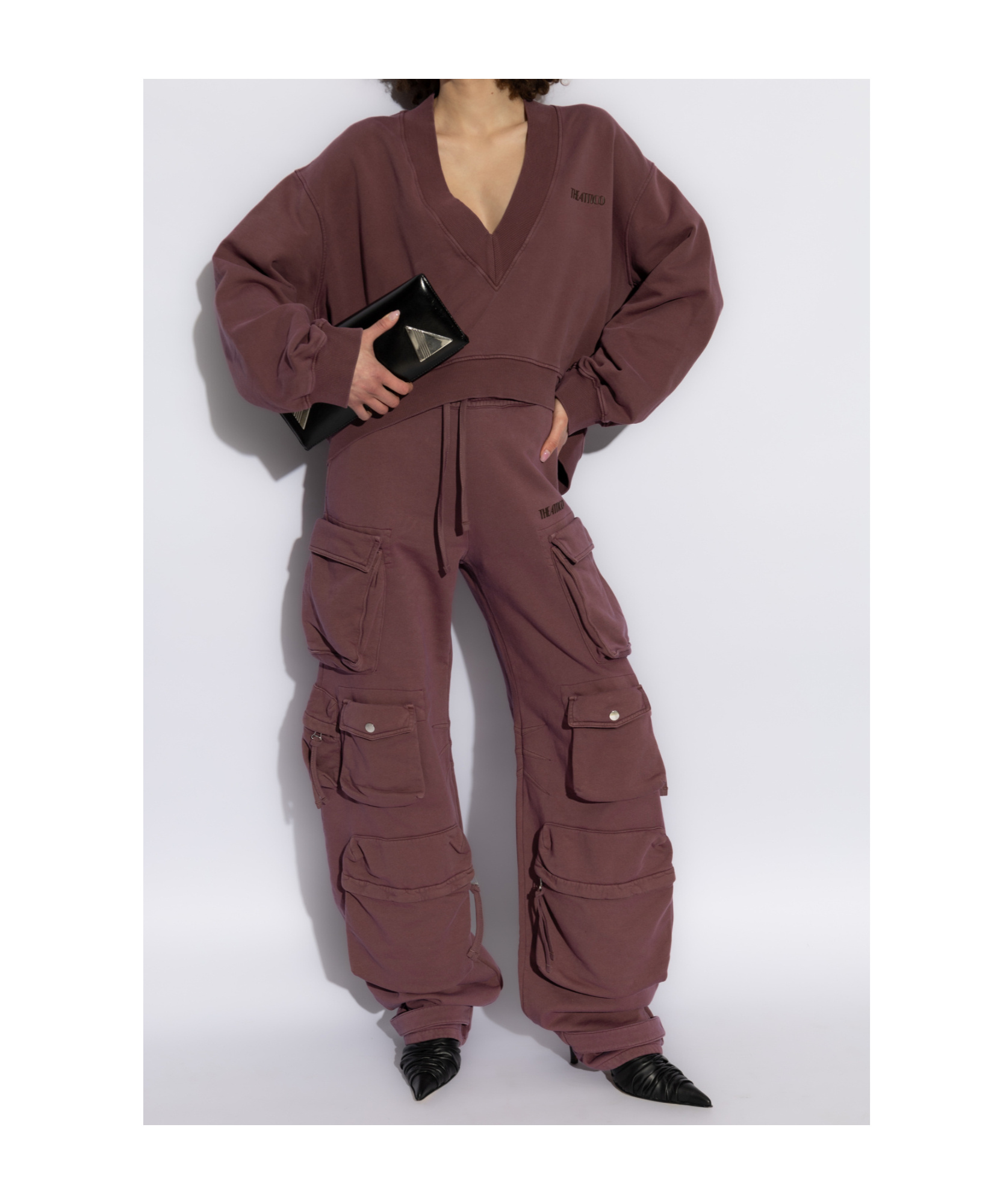 Attico Elastic Waist Sweatpants In Red