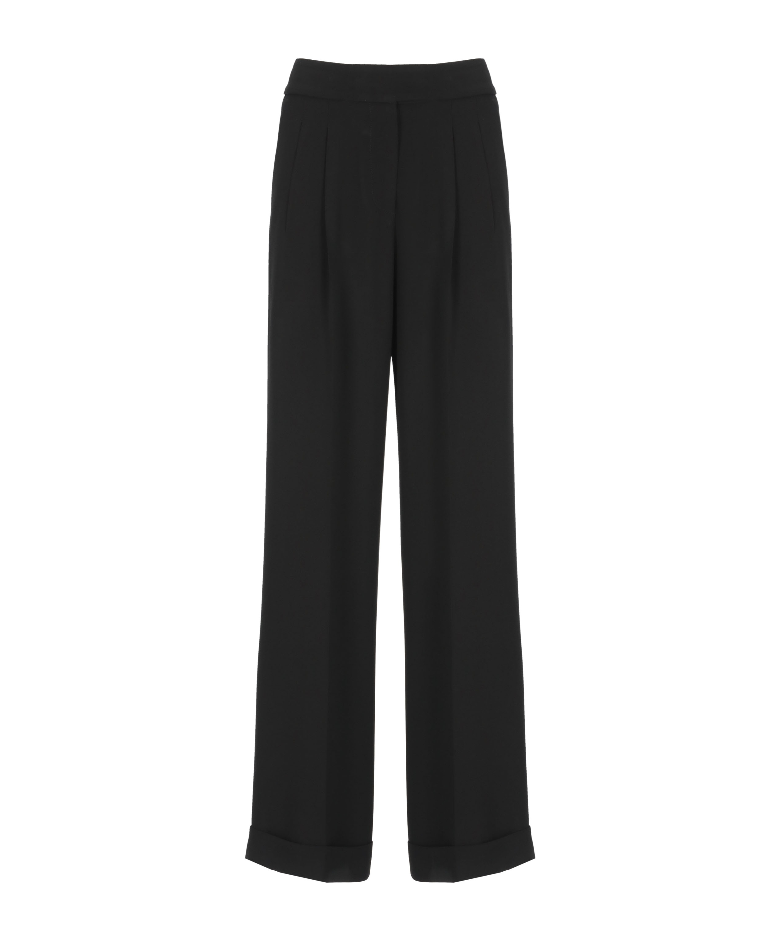 Peserico Palazzo Trousers With Wide Leg And Pleats In Black