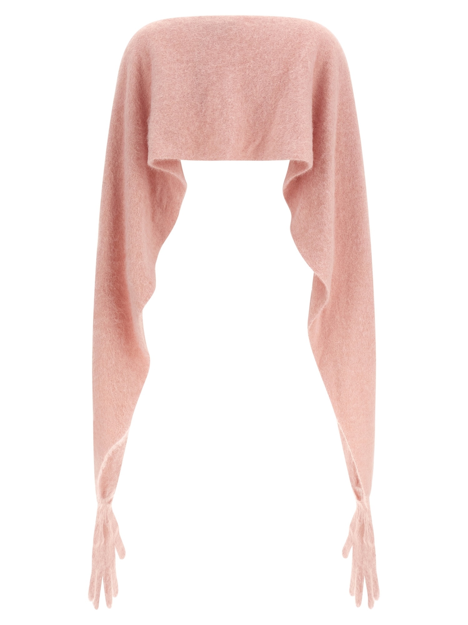 Moschino Gauzy Mohair Blend Cape In Pink