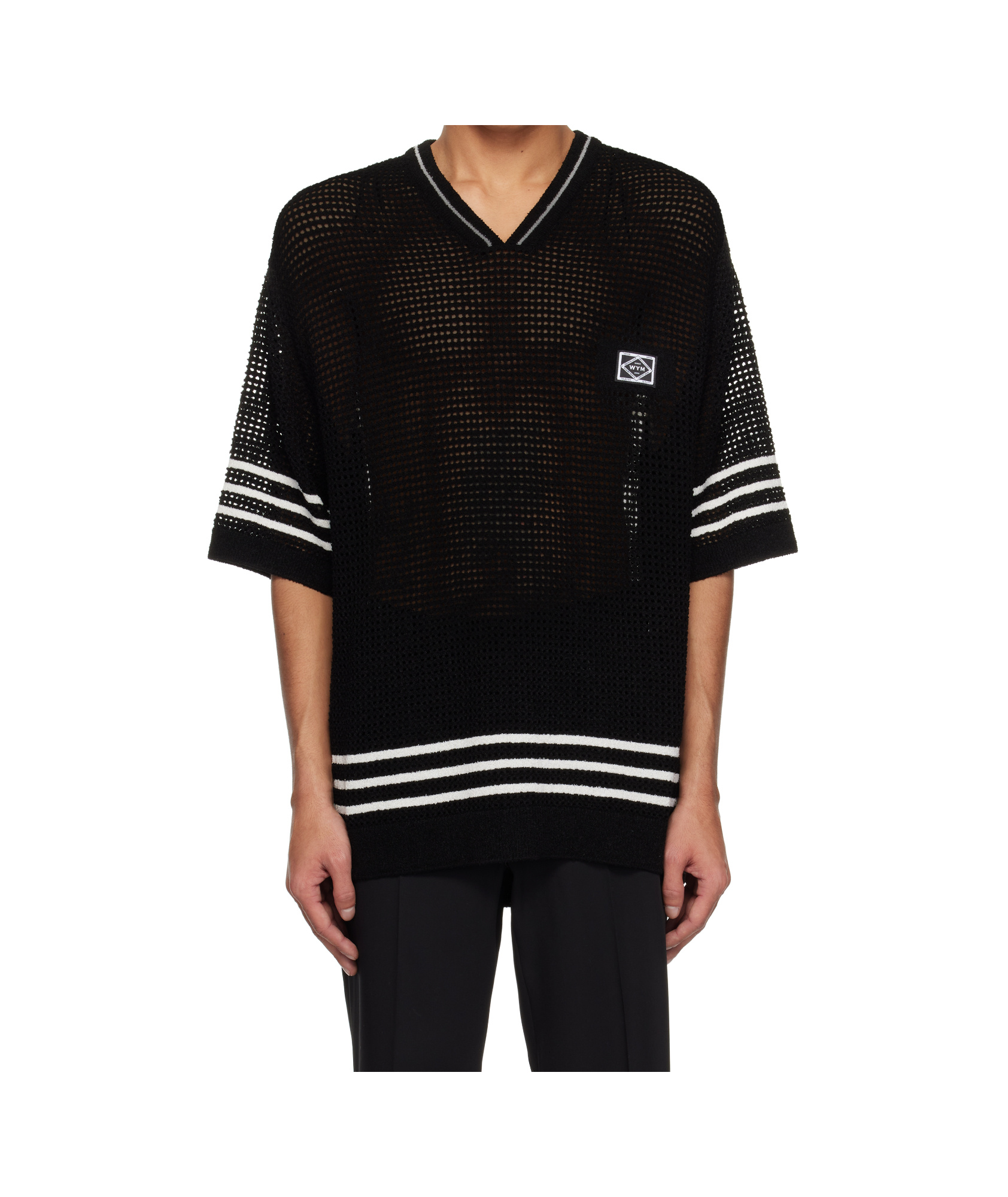 Wooyoungmi Black V-neck T-shirt In Black