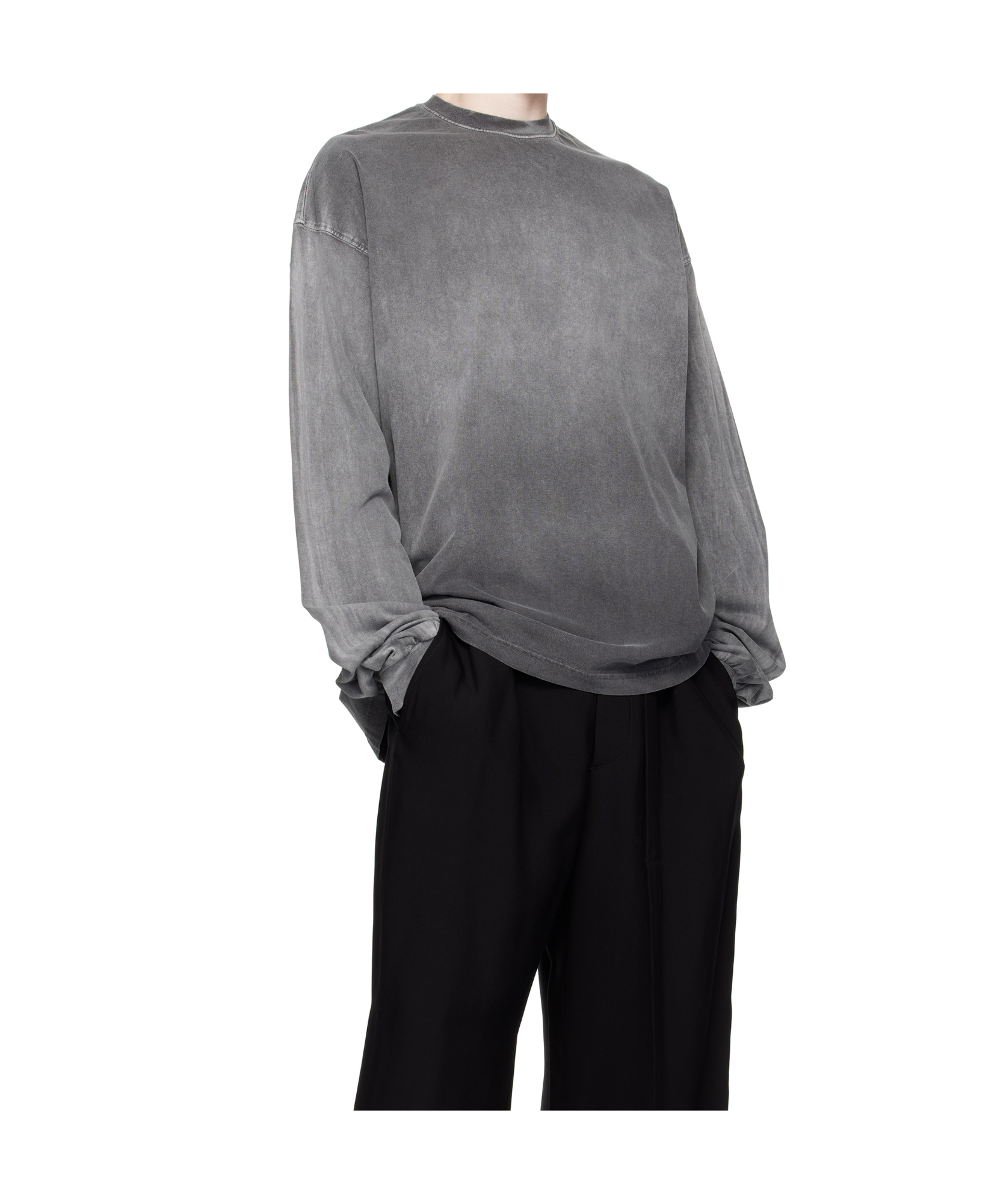 We11 Done Gradient Dye Long Sleeve T-shirt In Gray