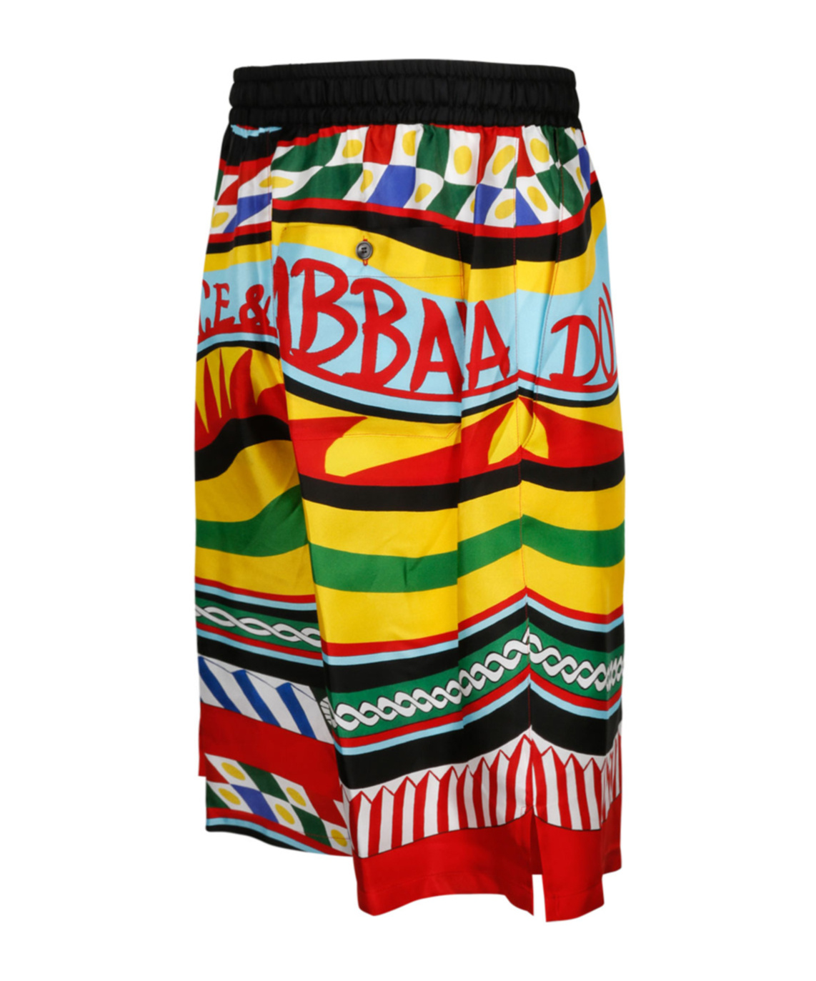 Dolce & Gabbana Multicolor Shorts With All-over Carretto Print In Multicolor