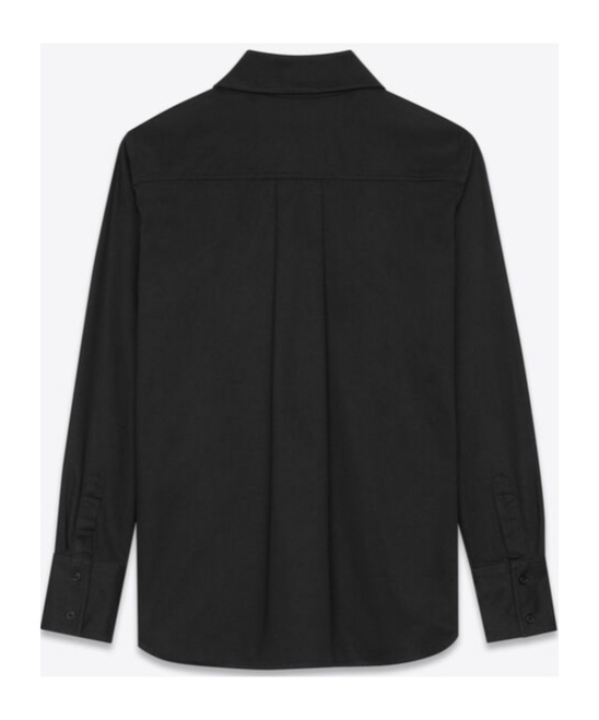 Saint Laurent Saharienne Twill Cotton Shirt In Black