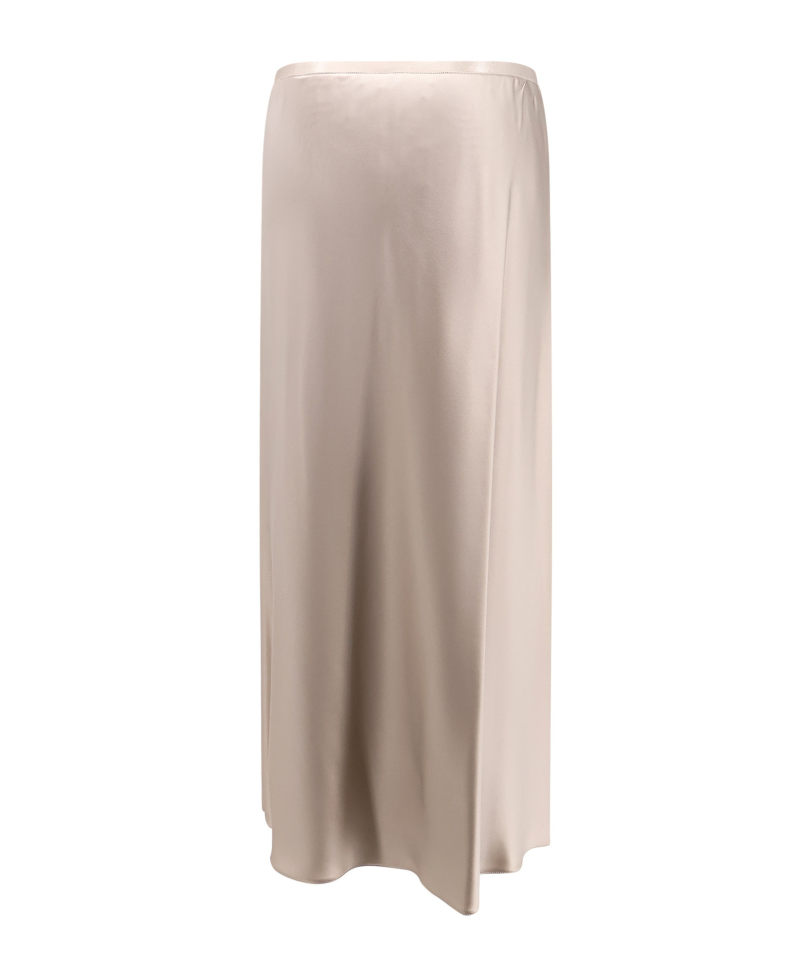 Max Mara Satin Longuette Skirt In Nude