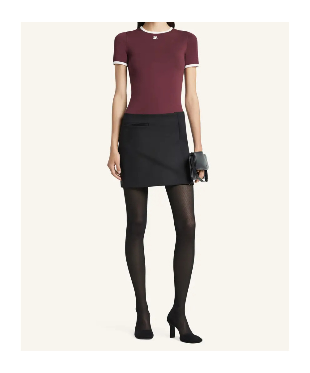 Courrèges Heritage Short Sleeve Contrast T-shirt In Red