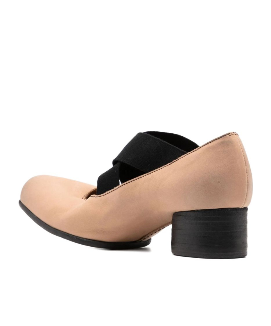 Uma Wang Leather Ballerina Flats With 23 Mm Square Toe In Brown