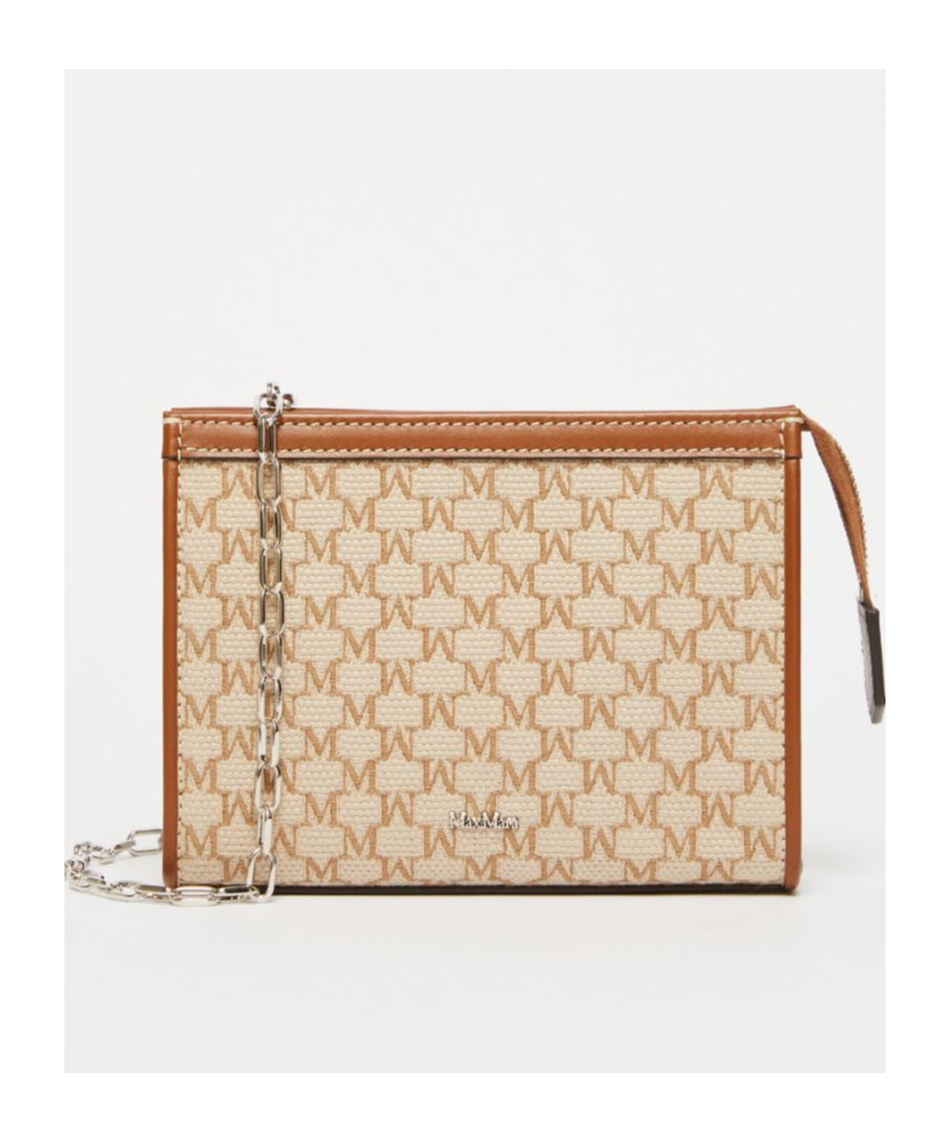 Max Mara Zipper Shoulder Bag In Hazelnut Brown