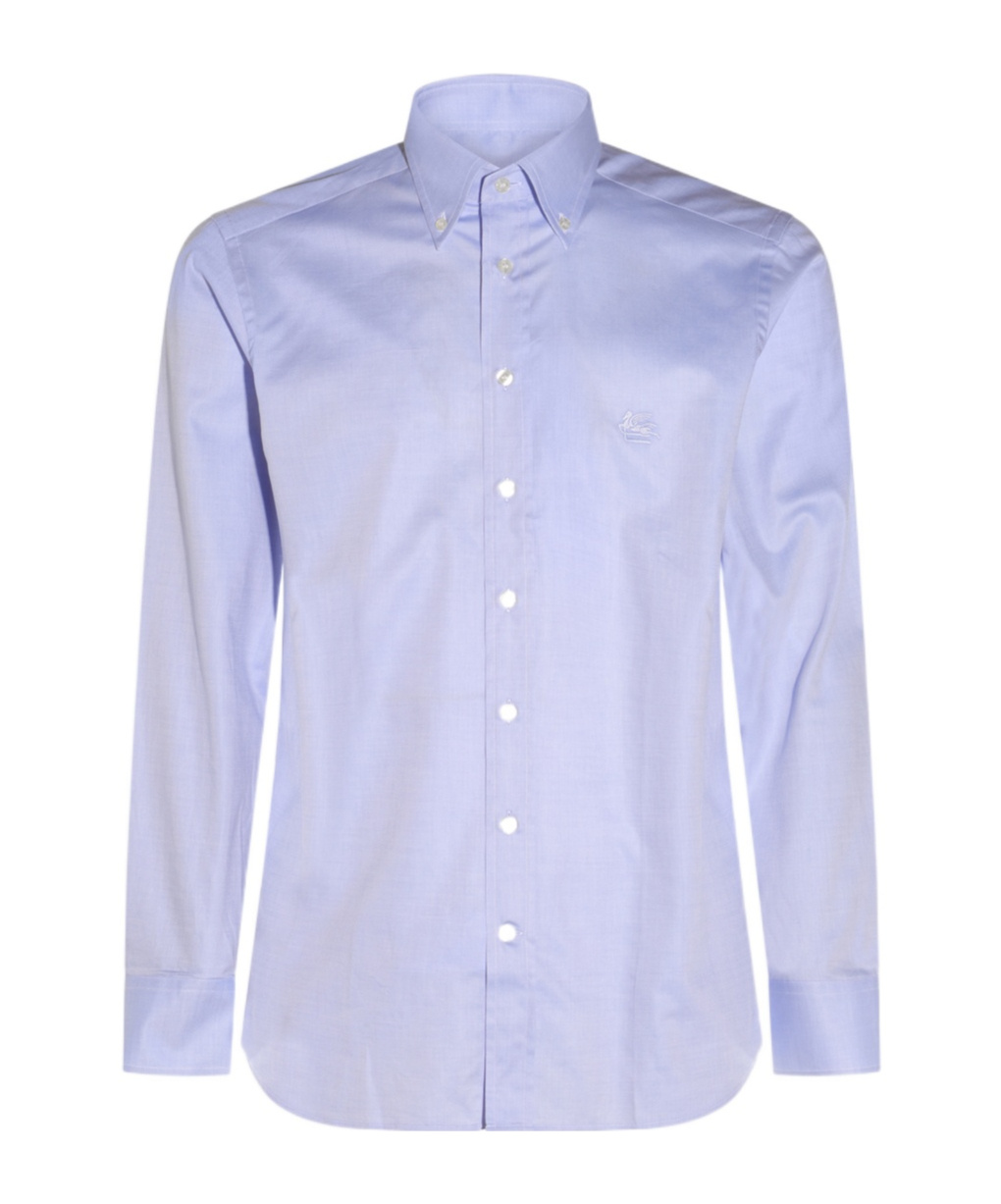 Etro Collared Shirt Button-down Long Sleeves In Blue