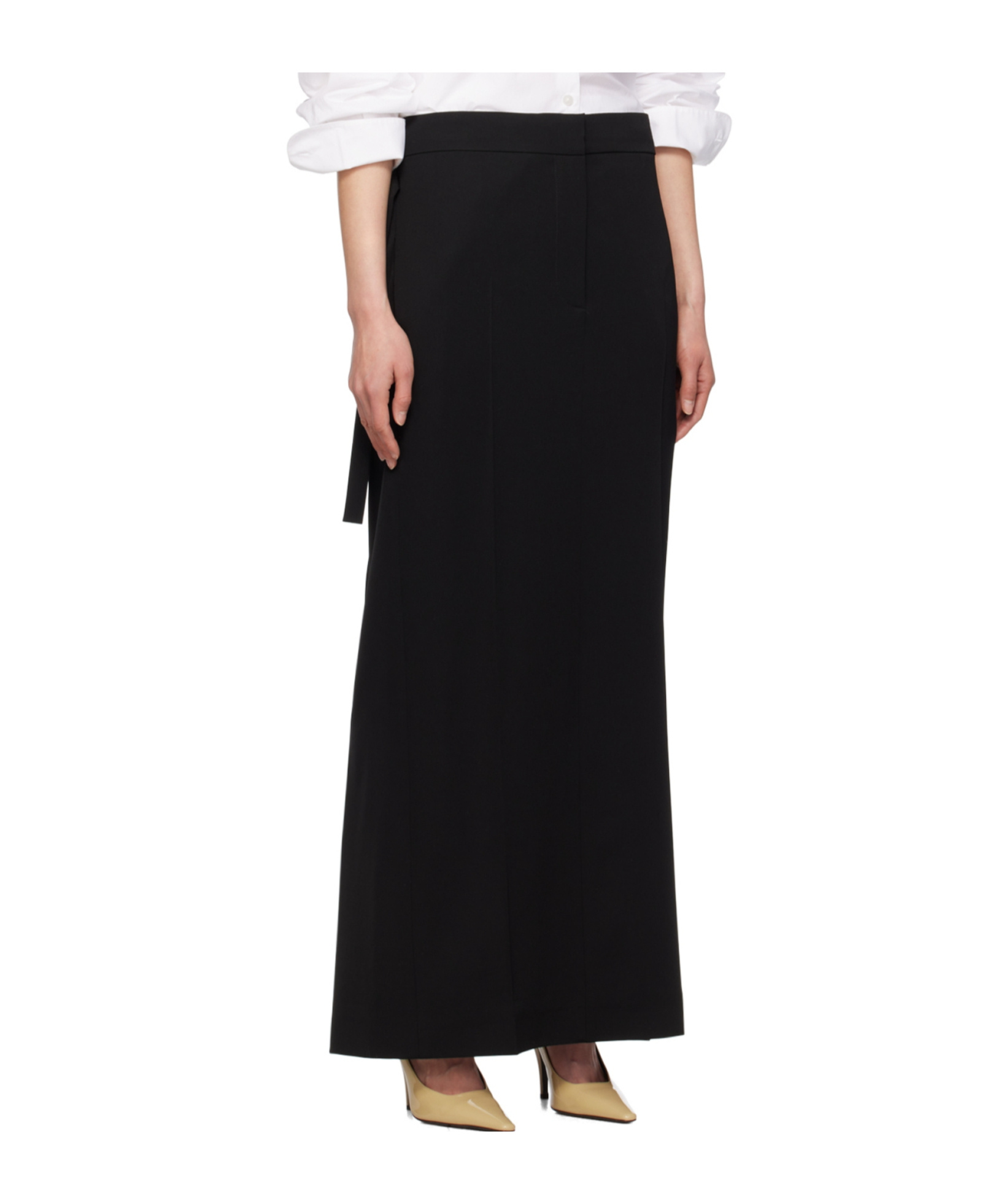 The Row Bartelle Silk And Wool Pencil Skirt In Black