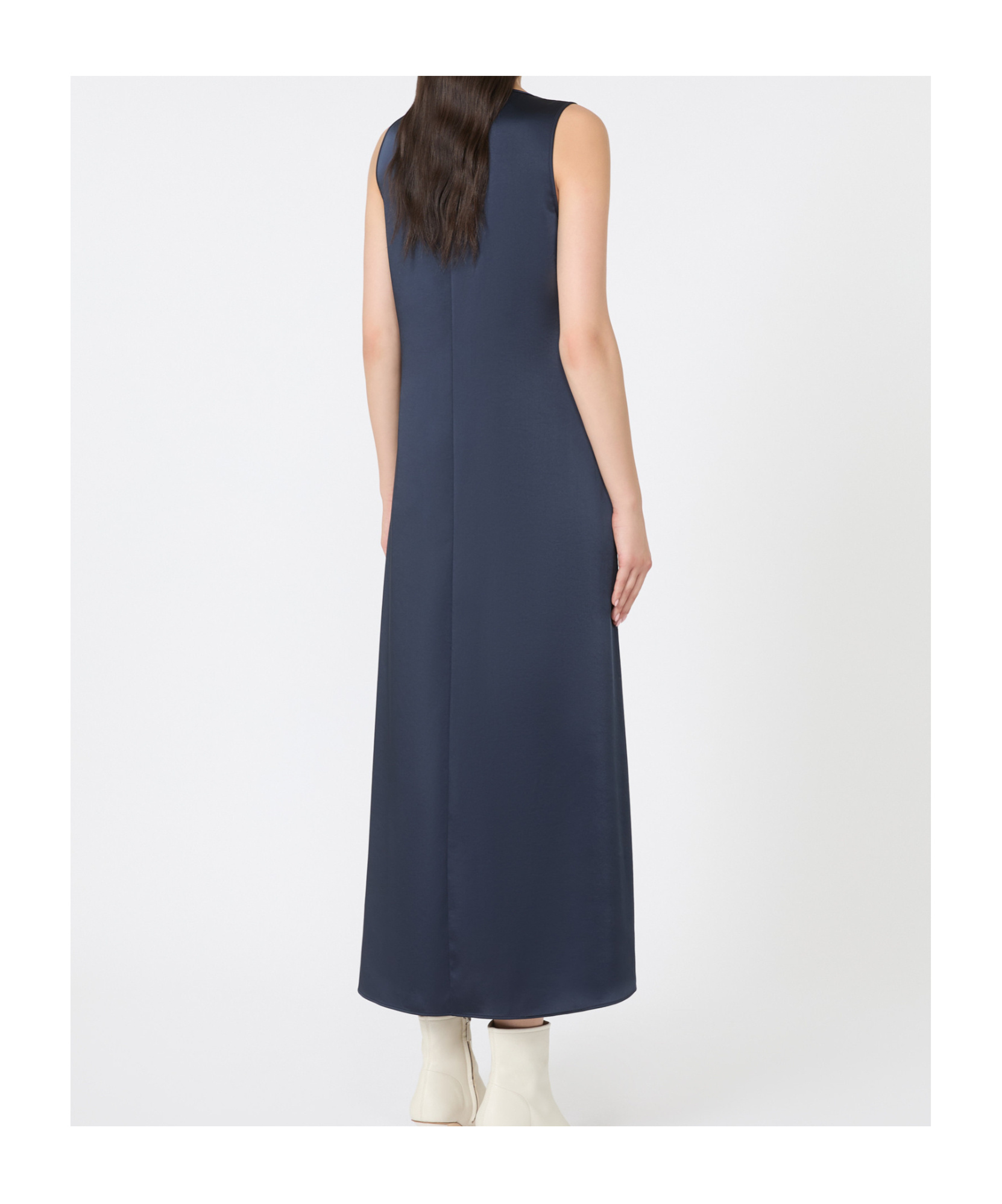Weekend Max Mara Flowing Satin Dress In Blue