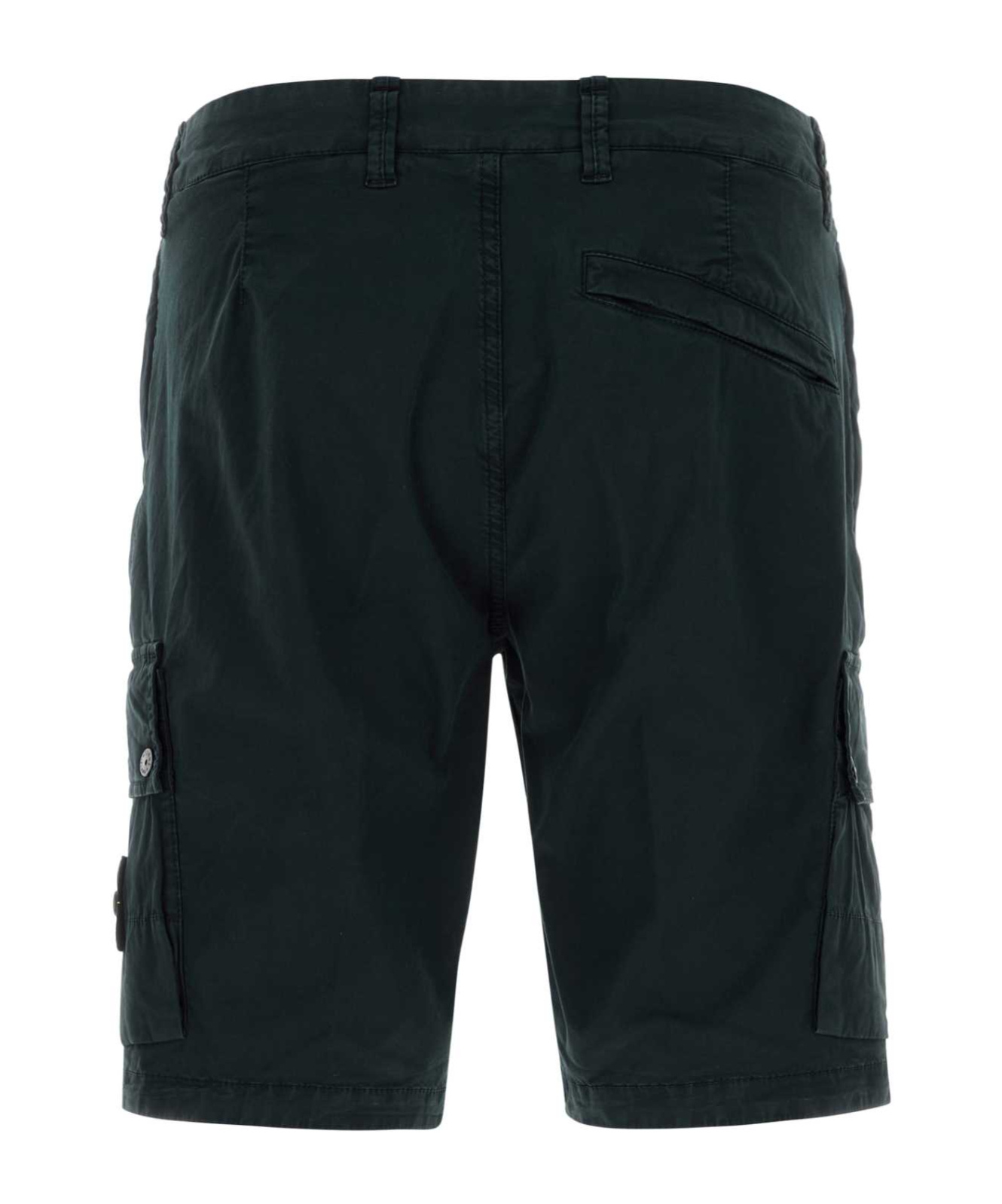 Stone Island Cotton Bermuda Shorts Featuring Cargo Pockets In Black