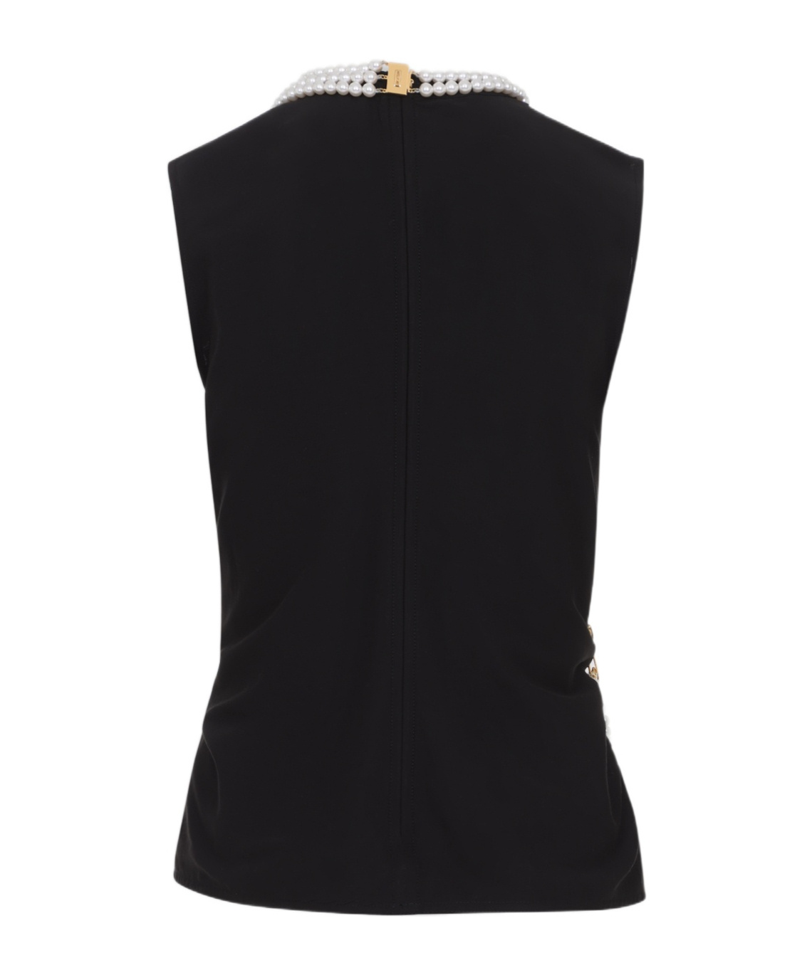 Moschino Flared Hem Knot Detailing Pearl Embellishments In Black