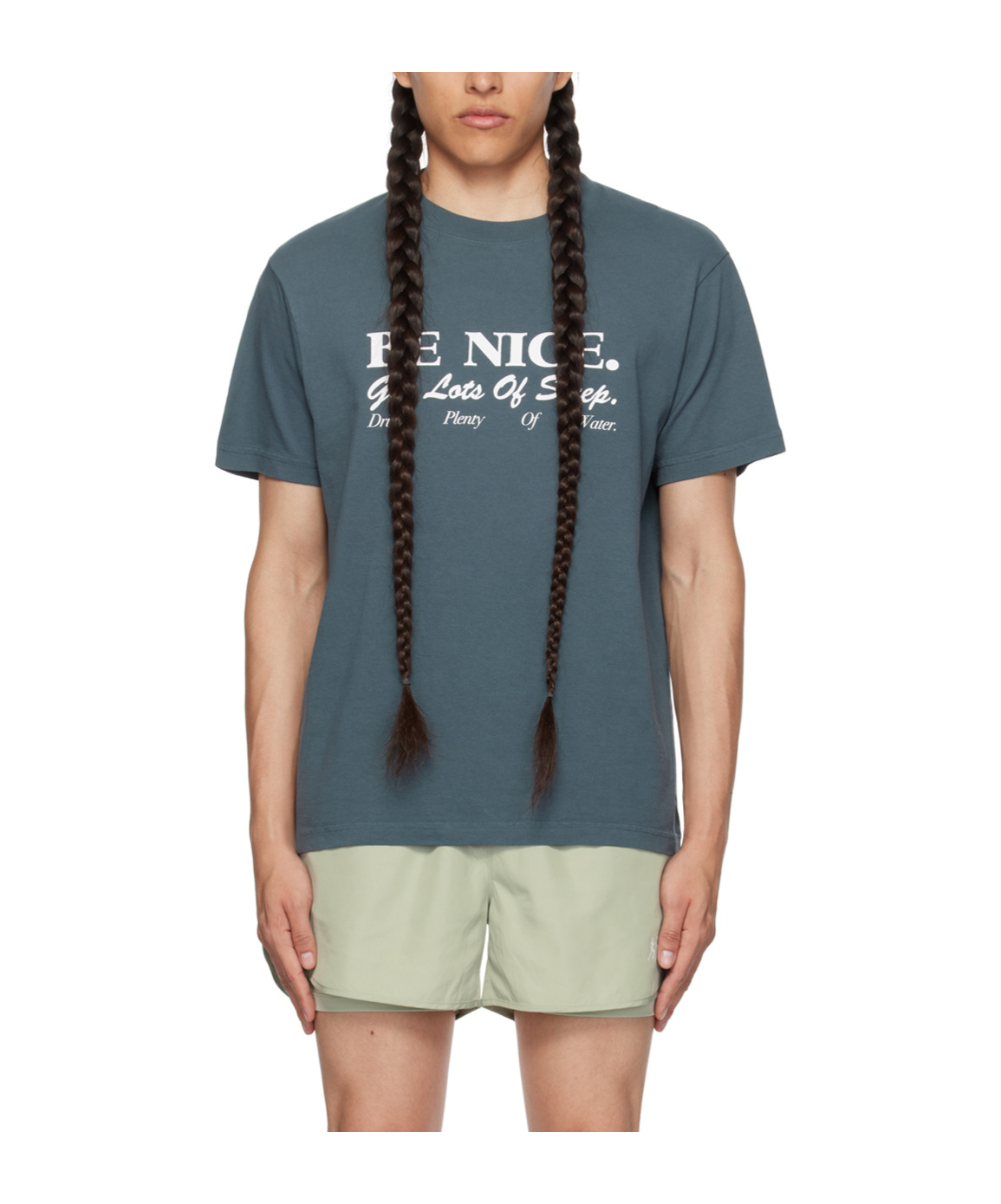 Sporty And Rich Be Nice Short-sleeved T-shirt In Gray