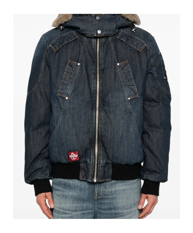 Moose Knuckles X Evisu Graphic-print Cotton Jacket In Blue