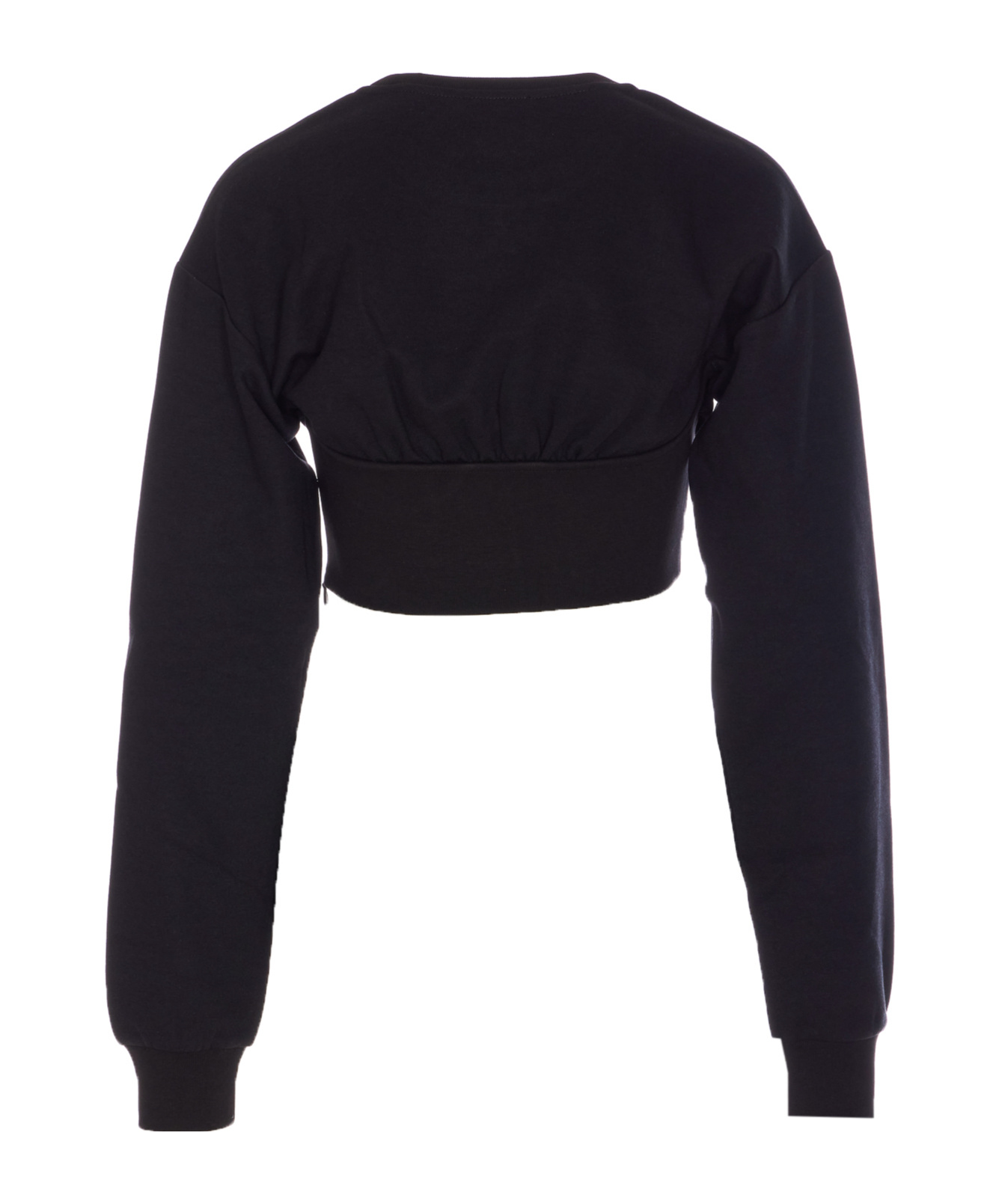 Patrizia Pepe Cropped Sweatshirt In Black