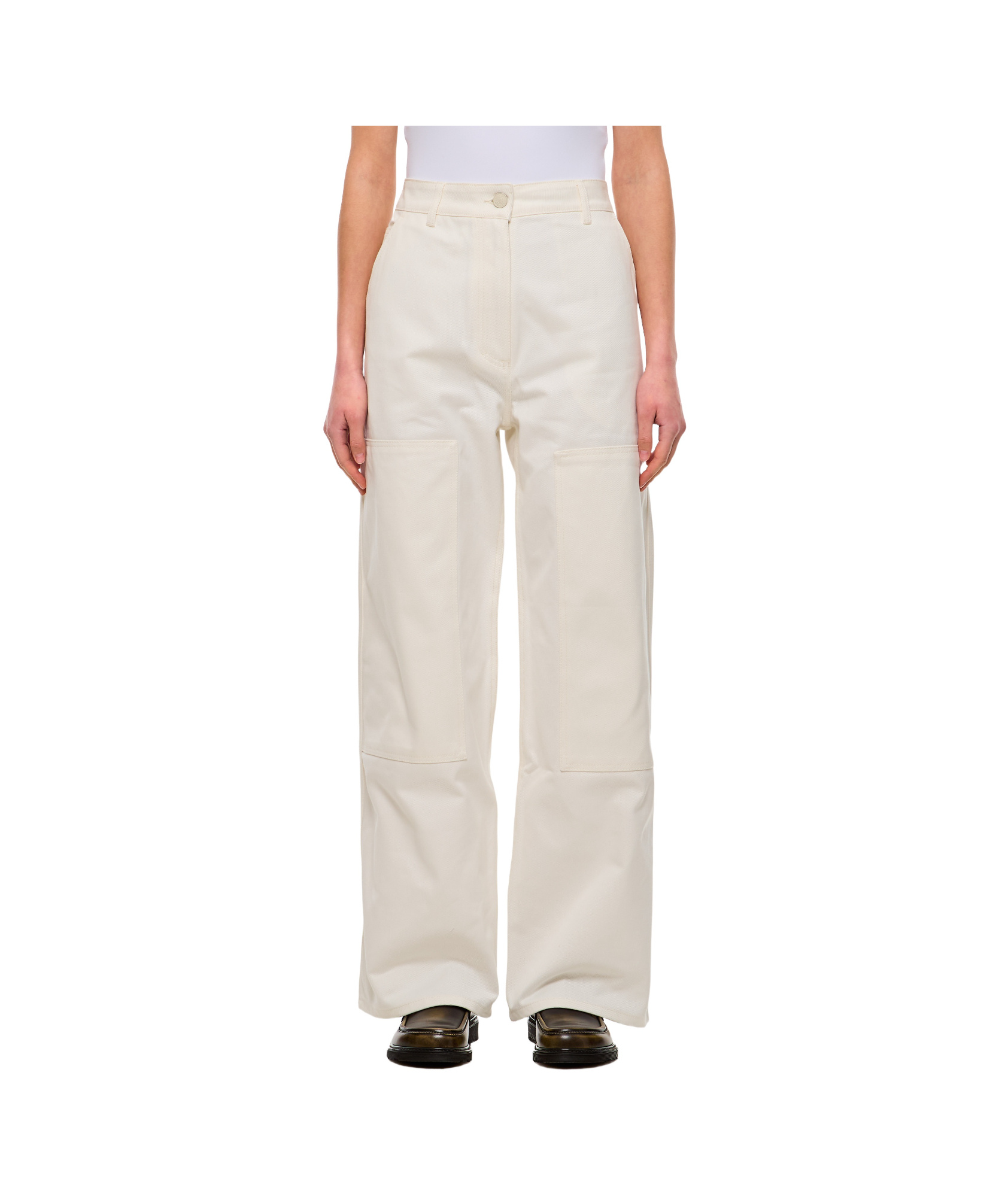 Cecilie Bahnsen Double-knee Straight-leg Cotton Trousers