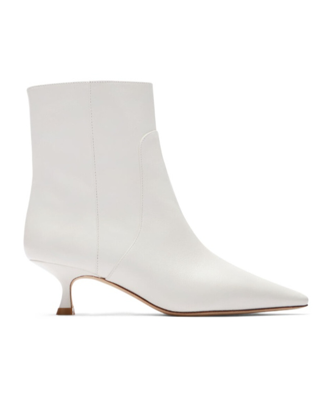 Stuart Weitzman 50mm Naomi Ankle Boots In White