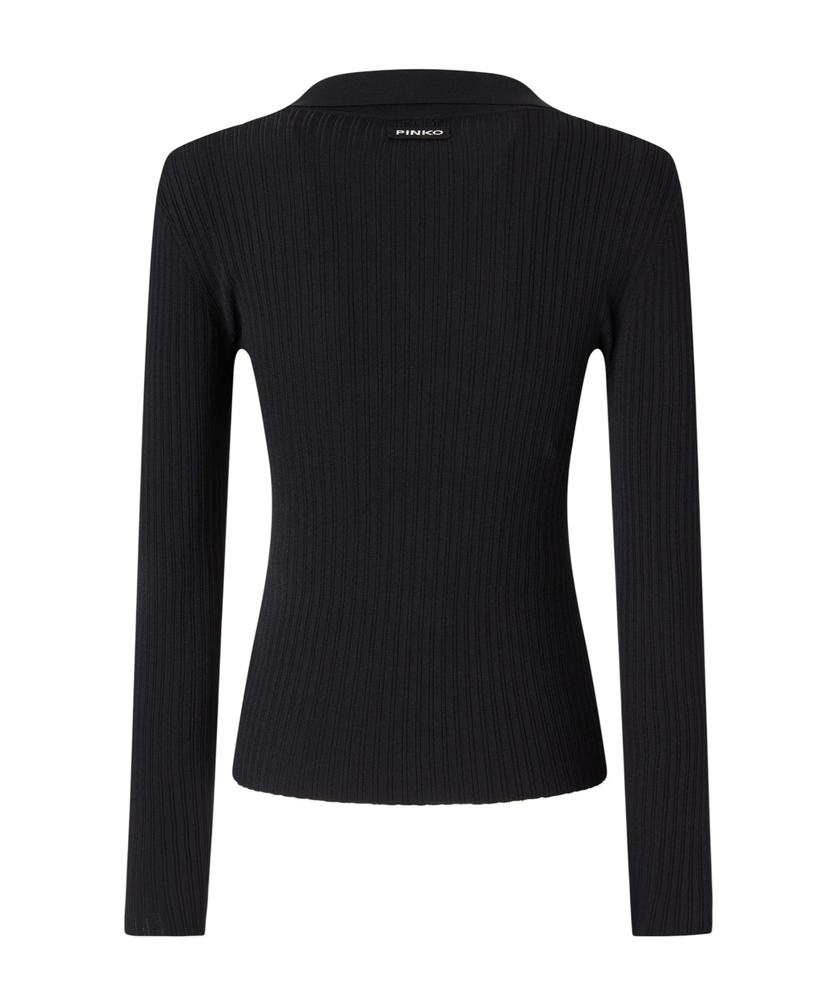Pinko Long-sleeved Knitted Cardigan In Black