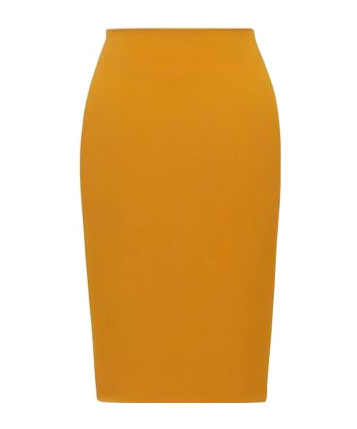 Saint Laurent Pencil Skirt In Satin In Orange