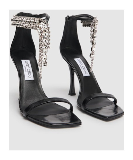 JIMMY CHOO 100MM VERITY LEATHER SANDALS