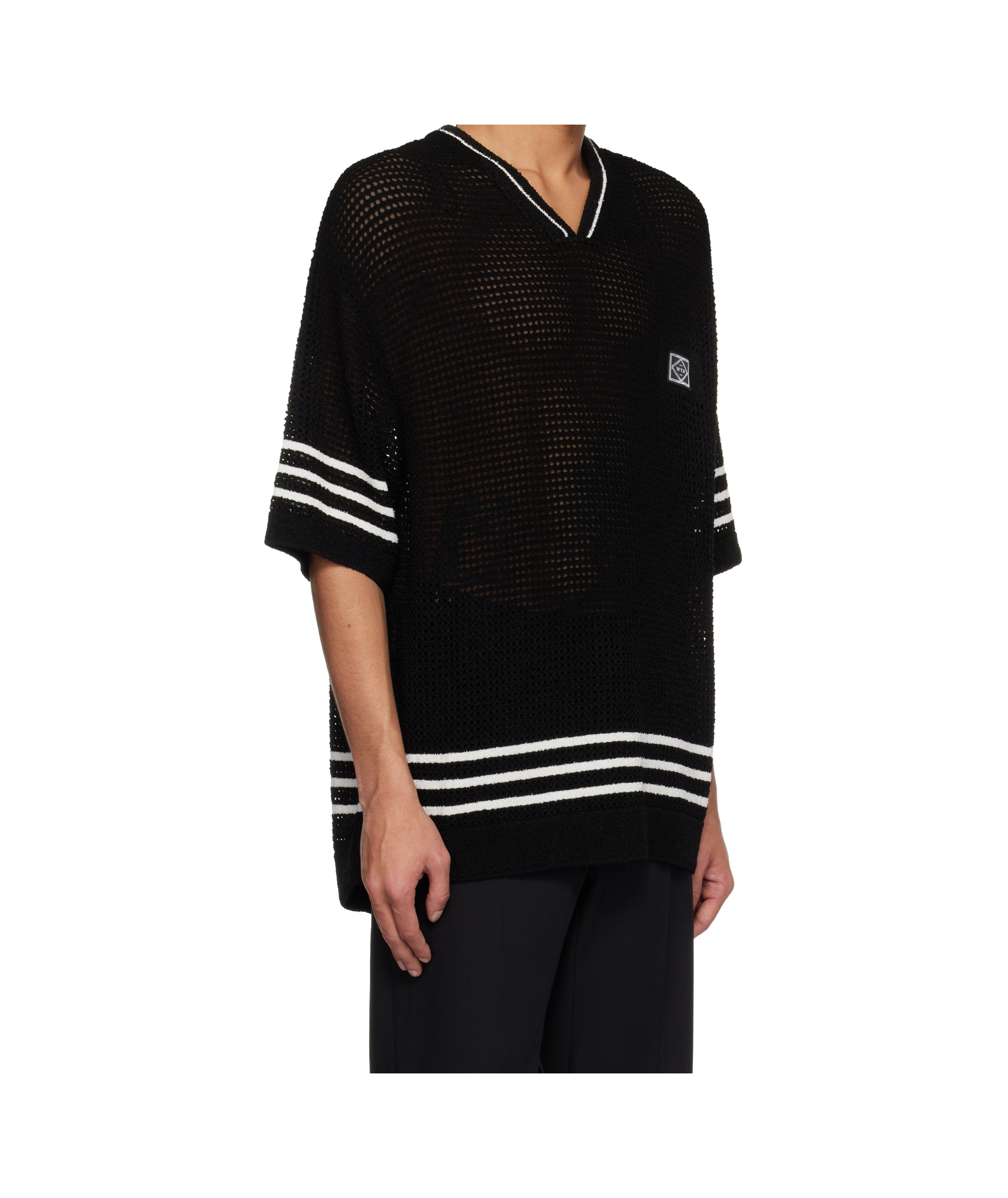 Wooyoungmi Black V-neck T-shirt In Black