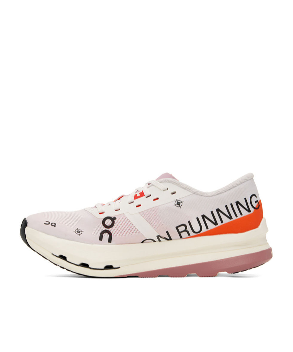 On Running Lace-up Sneakers In White