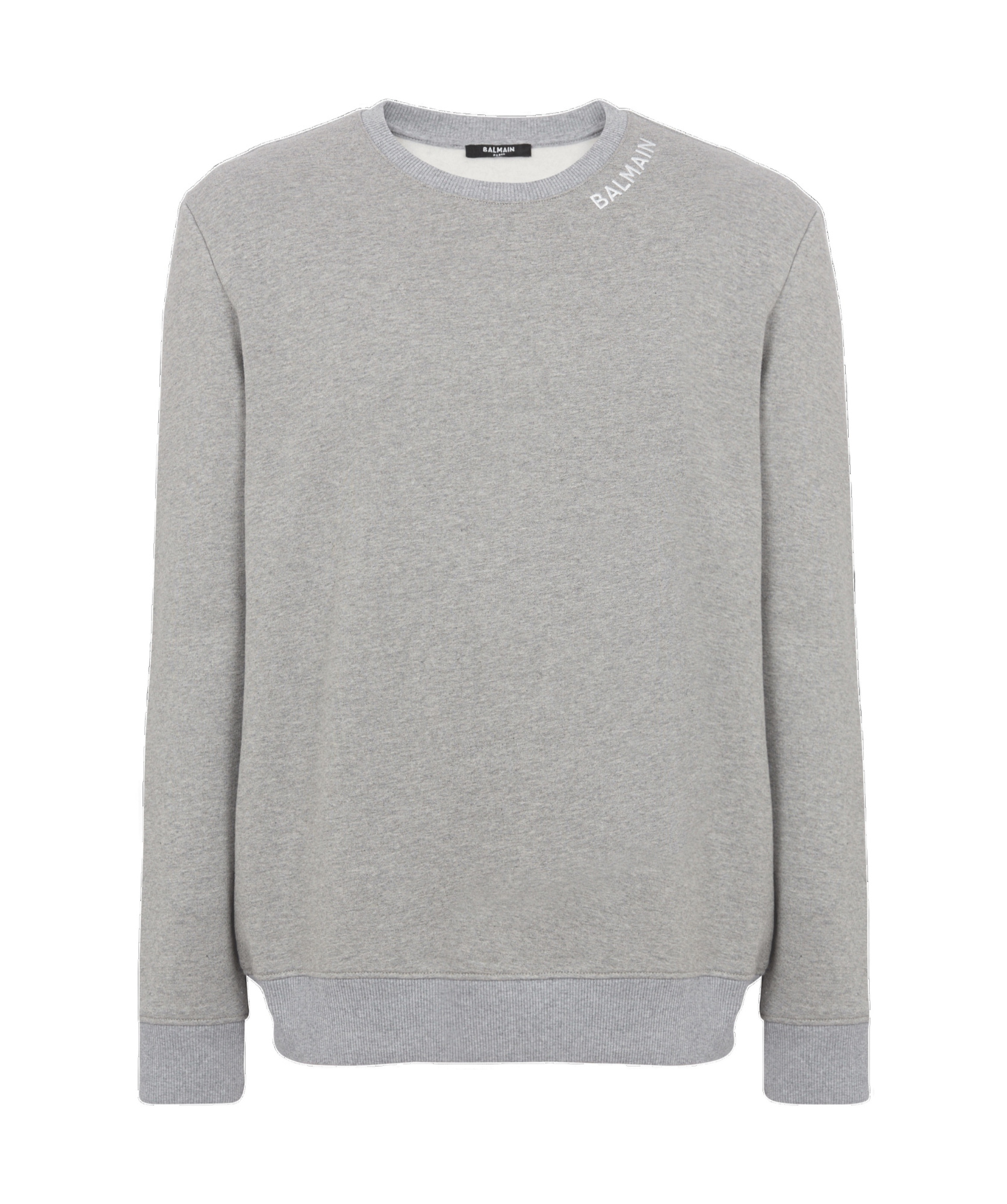 Shop Balmain Embroidered Sweater In Gray