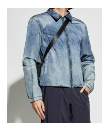 Diesel Padded Denim Look Jacket Pockets In Blue