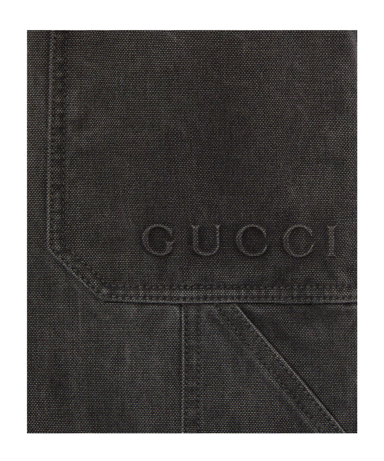 Gucci Delavé Cotton Canvas Pant With Logo In Gray