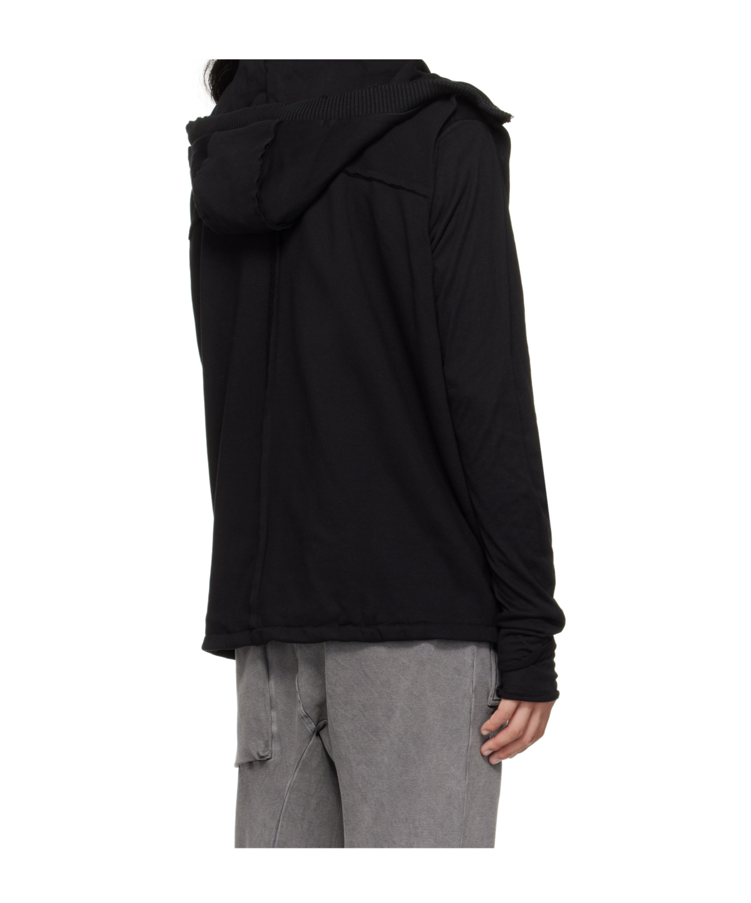 Thom Krom Cotton-blend Fleece Hoodie In Black