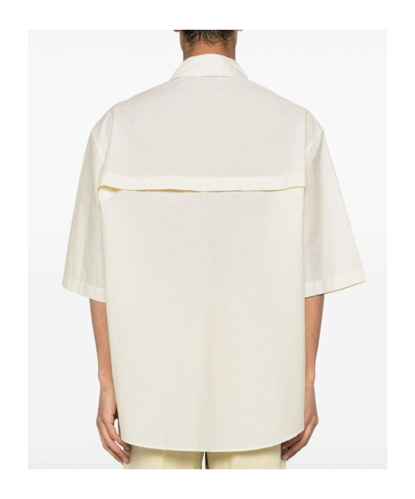 Lemaire Short Sleeved Buttoned Shirt In White