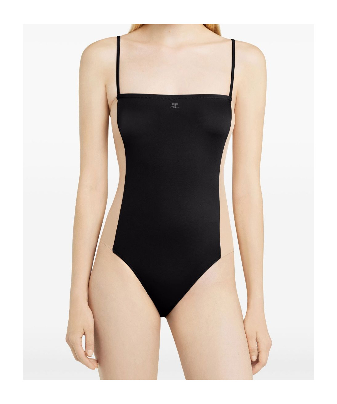Shop Courrèges Illusion Swimsuit In Black