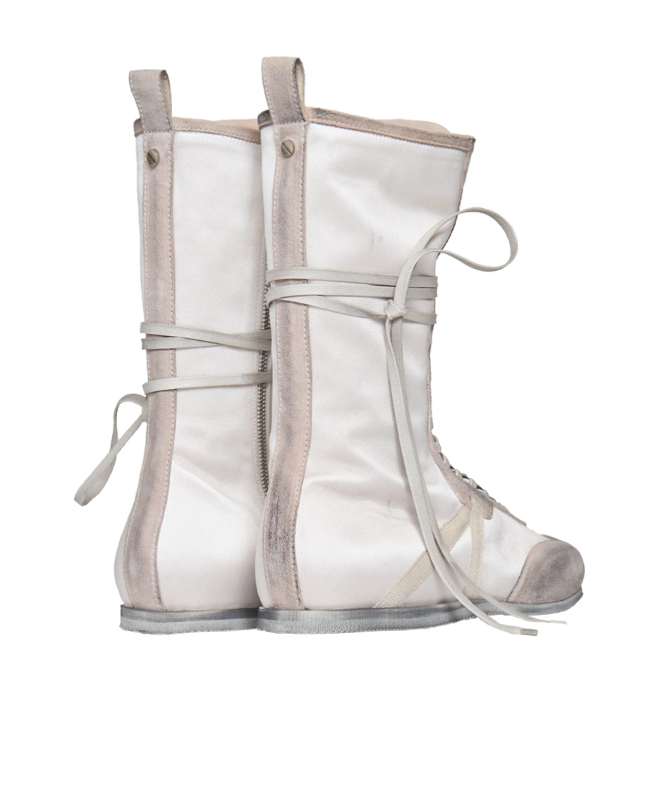 Ann Demeulemeester Round-head Short Boots In White
